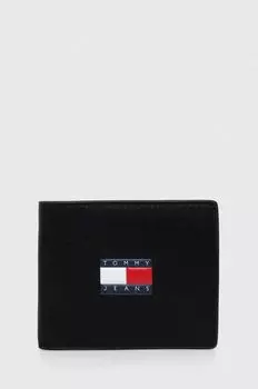 Кожаный кошелек Tommy Jeans, черный