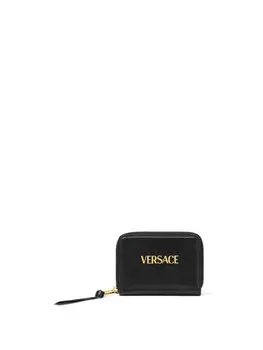 Кожаный кошелек Versace, черный