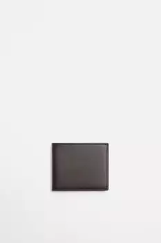 Кожаный кошелек ZARA, коричневый