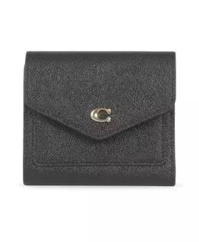 Кожаный маленький кошелек Coach, черный