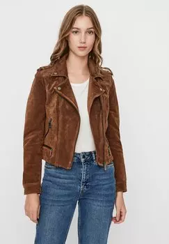 Кожаный пиджак Vero Moda, коньяк