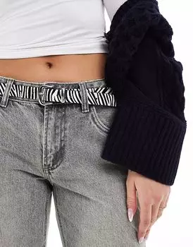 Кожаный пояс и пояс с принтом зебры ASOS DESIGN