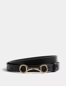 Кожаный поясной ремень Snaffle Marks & Spencer, черный