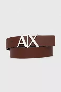 Кожаный ремень Armani Exchange, коричневый