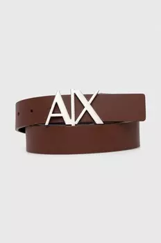 Кожаный ремень Armani Exchange, коричневый