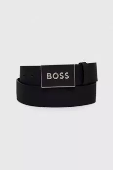 Кожаный ремень BOSS Boss, черный