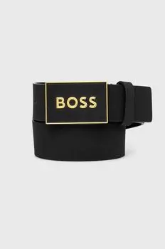 Кожаный ремень Boss, черный