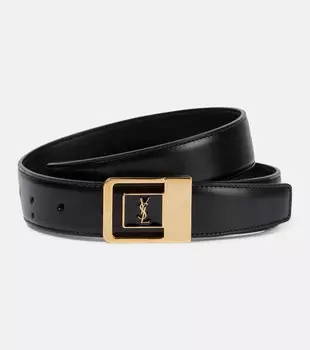 Кожаный ремень Cassandra Saint Laurent, черный