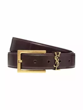 Кожаный ремень Cassandre Saint Laurent, бордовый
