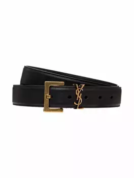 Кожаный ремень Cassandre Saint Laurent, черный