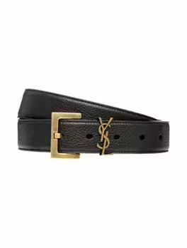 Кожаный ремень Cassandre Saint Laurent, черный