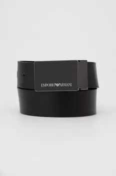Кожаный ремень Emporio Armani, черный