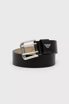 Кожаный ремень Emporio Armani, черный