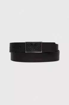 Кожаный ремень Emporio Armani, черный