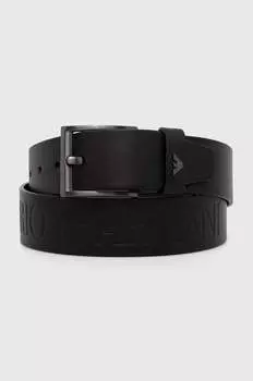 Кожаный ремень Emporio Armani, черный
