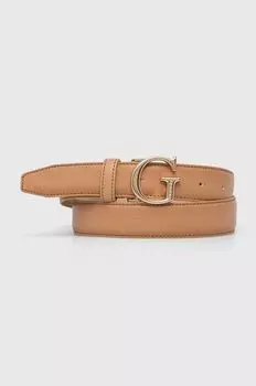 Кожаный ремень Guess, оранжевый