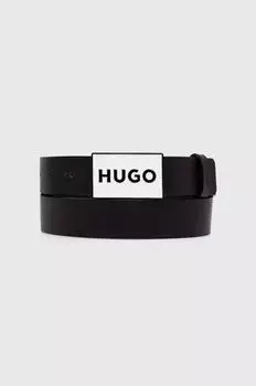 Кожаный ремень Hugo, черный