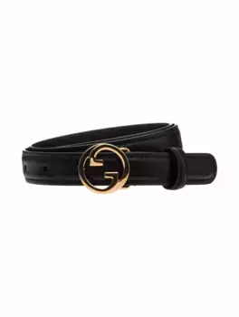 Кожаный ремень Interlocking G Gucci, черный
