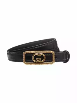 Кожаный ремень Interlocking G Gucci, черный