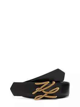Кожаный ремень Karl Lagerfeld Belt, черный