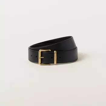 Кожаный ремень Miu Miu, черный