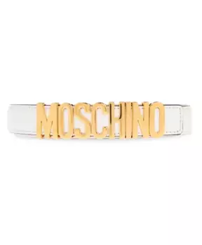 Кожаный ремень Moschino, белый
