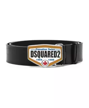 Кожаный ремень R для близнецов Dsquared2, черный