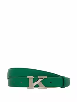 Кожаный ремень с логотипом Kiton
