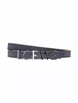 Кожаный ремень с логотипом Loewe, тёмно-синий