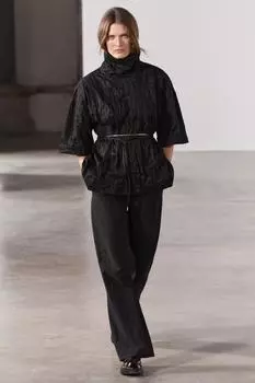 Кожаный ремень с металлической деталию ZARA, золотой