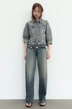 Кожаный ремень-сердце ZARA, черный