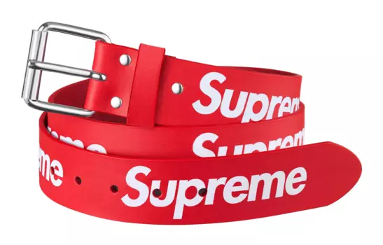 Ремень кожаный Supreme Repeat, красный
