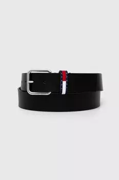 Кожаный ремень Tommy Jeans, черный