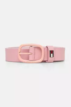 Кожаный ремень Tommy Jeans, розовый