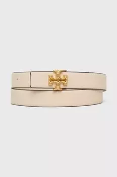 Кожаный ремень Tory Burch, бежевый