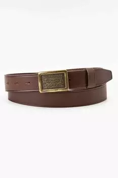 Кожаный ремень Two Horse с плоской пряжкой Levi'S, коричневый