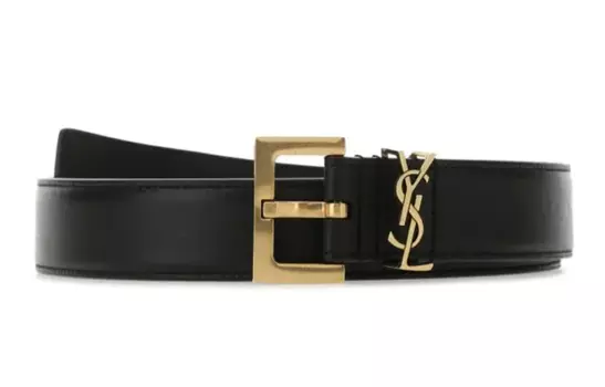 Кожаный ремень унисекс SAINT LAURENT, Black