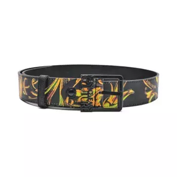 Кожаный ремень Versace, черный