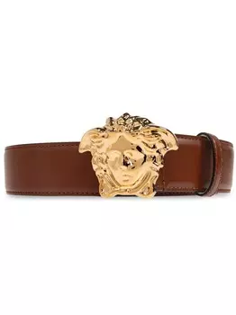 Кожаный ремень Versace La Medusa, коричневый
