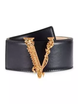 Кожаный ремень Virtus Versace, цвет Black Gold