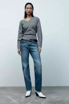 Кожаный ремень ZARA классический, черный
