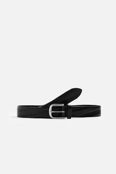 Кожаный ремень ZARA, черный