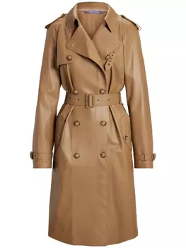 Кожаный тренчкот из коллекции Ralph Lauren Ralph Lauren Collection, нейтральный