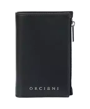 Кожаный вертикальный кошелек S с RFID защитой Orciani, черный