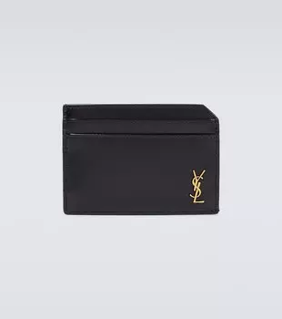 Кожаный визитница Saint Laurent, черный