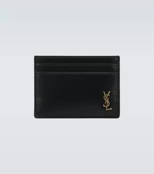 Кожаный визитница Saint Laurent, черный