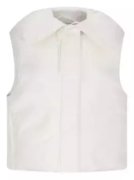 Кожаный жилет JIL SANDER, белый