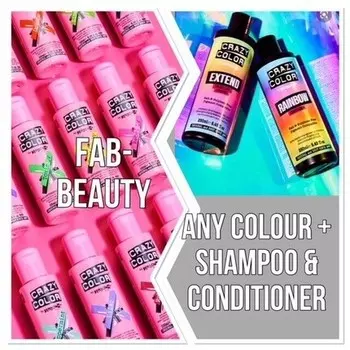 Краска для волос 100 мл с шампунем Color Extend и кондиционером Rainbow Crazy Color