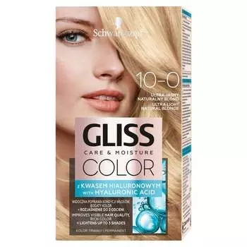Краска для волос 10-0 ультра светлый натуральный блондин Schwarzkopf, Gliss Color Care & Moisture