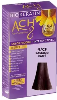 Краска для волос Biokeratin Ach8 4/Cf Коричневый кофе